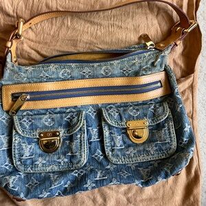 Authentic Louis Vuitton blue denim BAGGY PM